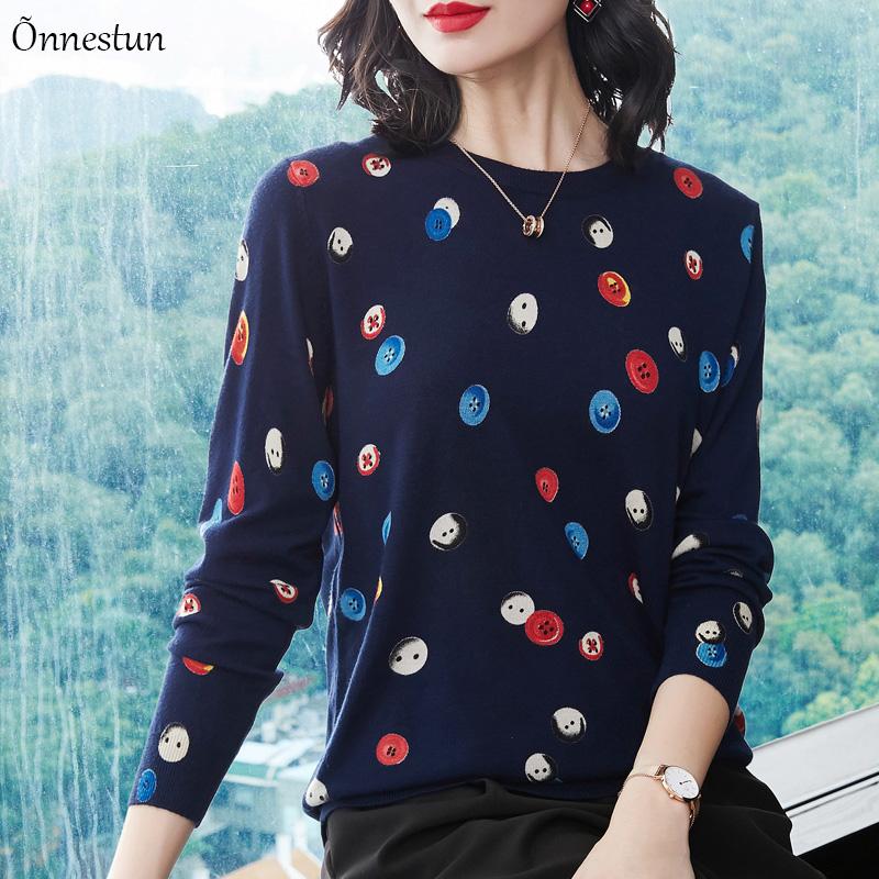 

Sweater Women Spring Autumn New Casual Pullover Women's Sweaters Pull Knitwear Print Elasticity Soft Sweater For Woman, Black