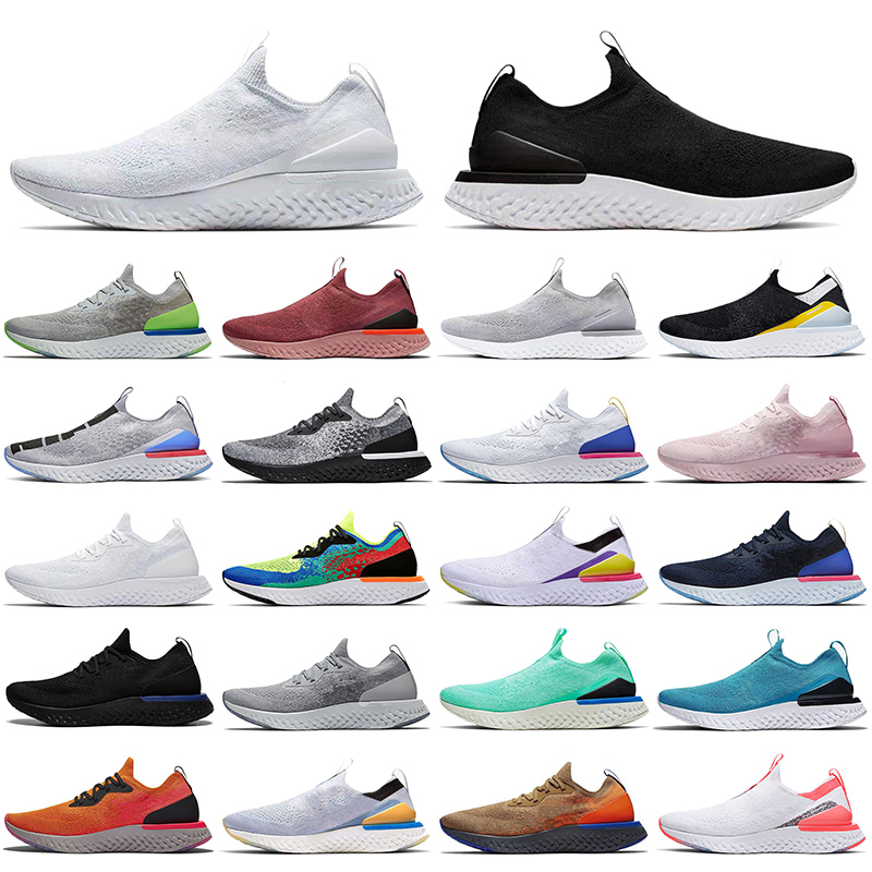 

Epic React Fly Knit Nik All White Running Shoes Mens Outdoor Womens Trainers Black Blue Grey Volt Pewter Belgium Sports Sneakers, 4 grey volt 36-45