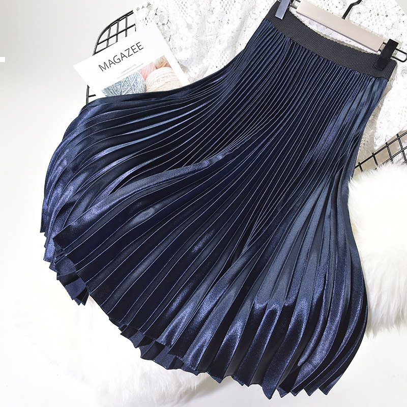 

Female 2021 New Autumn Long Line Women Skirts Plied Elastic Waistline Skirt Luxury Designer Woman Clothes Kpop Z5hl 5Z6M, Sky blue