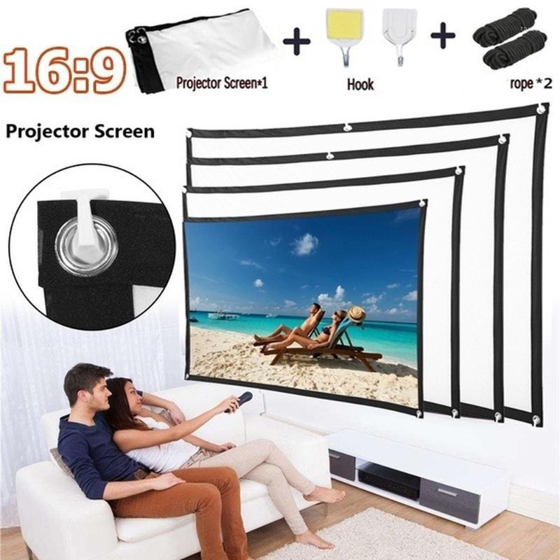 

2020 New 100/120inch 16:9 Portable Foldable Projector Screen HD Home Theater Outdoor Camping 3D Movie Screen Canvas1