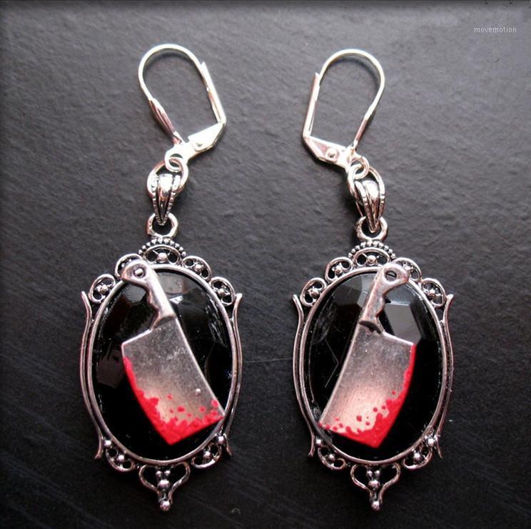 

Gothic Bloody Meat Cleaver Earrings, Halloween Jewelry,goth, Creepy, Haunted, Halloween, Cookery1