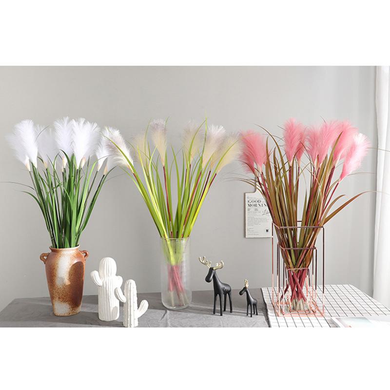 

90cm simulation plant fake grass potted reed office living room green plant large ornaments wedding Road guide Artificial flower, White