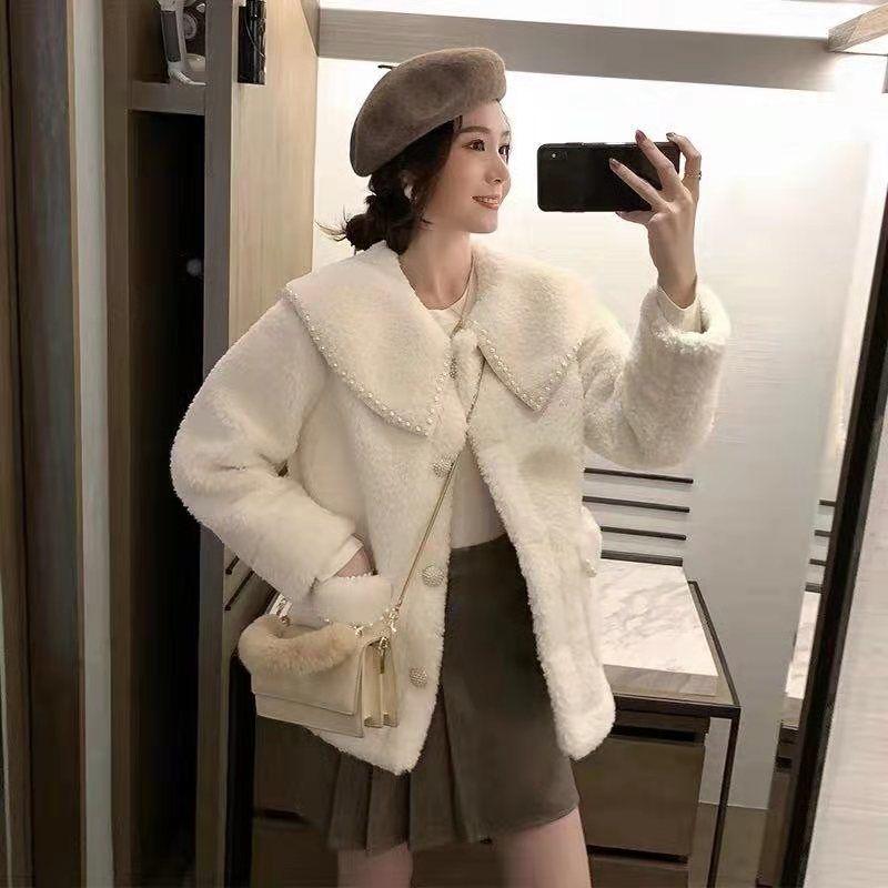 

Women 2021 Autumn Winter Faux Fur Coat Female New Fashion Casual Coat Ladies Overcoat Plush Jacket Mujer Chaqueta Mujer B263, Beige