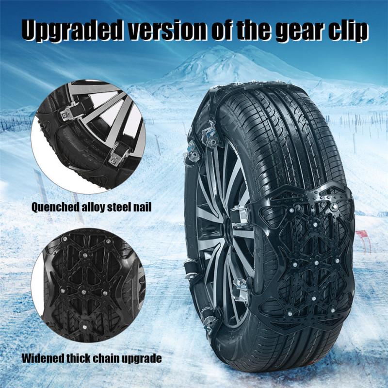 

6 Pcs/set TPU Snow Chains Universal Car SUV Wheel Tyre Anti Slip Belt For Winter Roadway Ice Climbing Muddy Ground Driving Tire