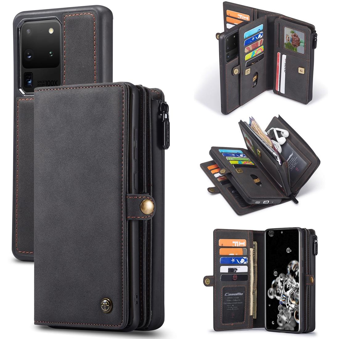 

For Samsung Galaxy S20 Ultra CaseMe 018 Detachable Multi-functional Horizontal Flip Leather Case with Card Slot Holder Zipper Wallet Pho