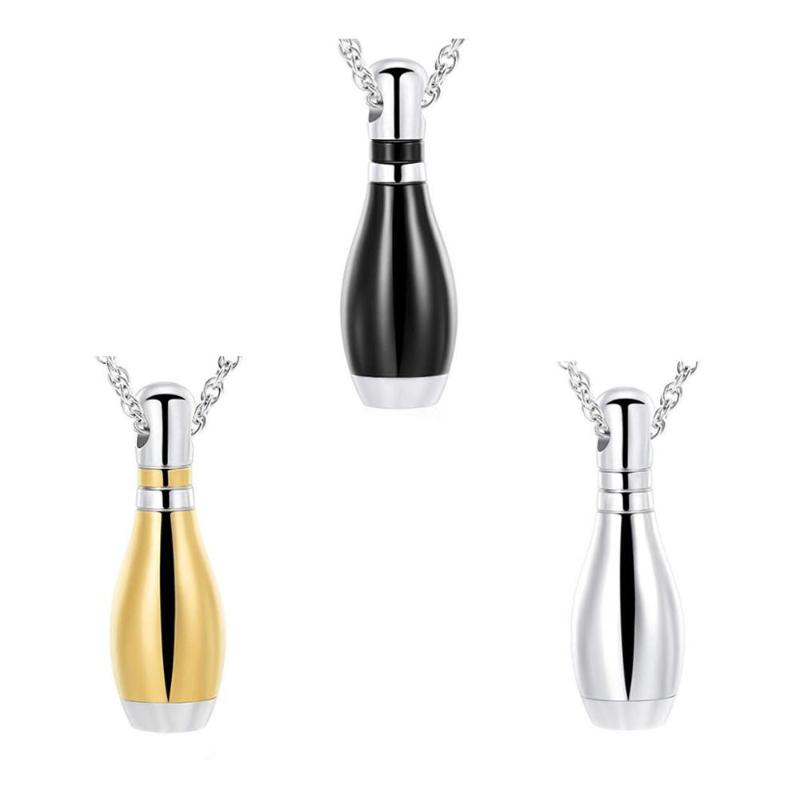 

Stainless Steel Bowling Pin Urn Necklaces for Ashes Cremation Urn Locket Pendant Ashes Keepsake Memorial Necklace Holder