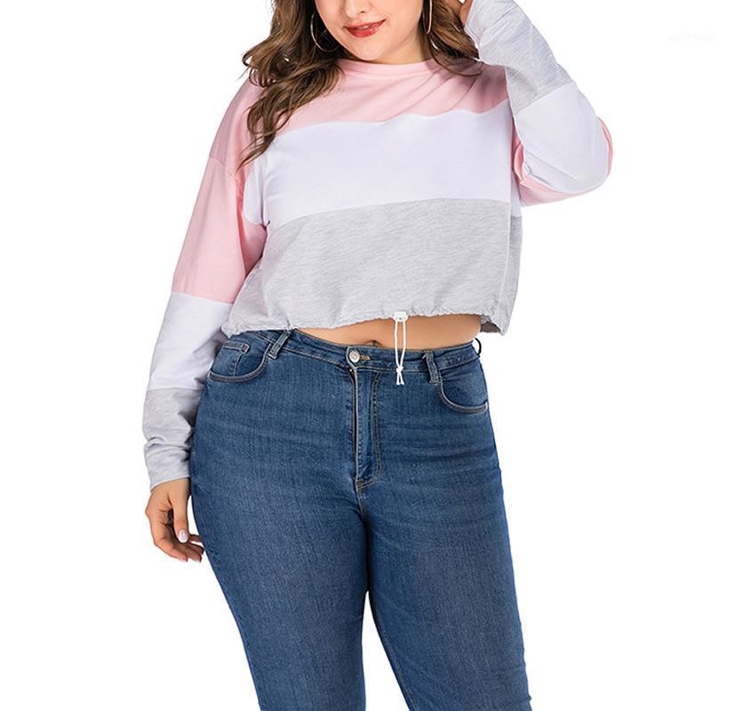 

4xl Plus Size Women Sweatshirts Printed Striped Pink Hooded Sweatshirt Long Sleeve Jumper Hooded Pullover Tops For Female1, As pic