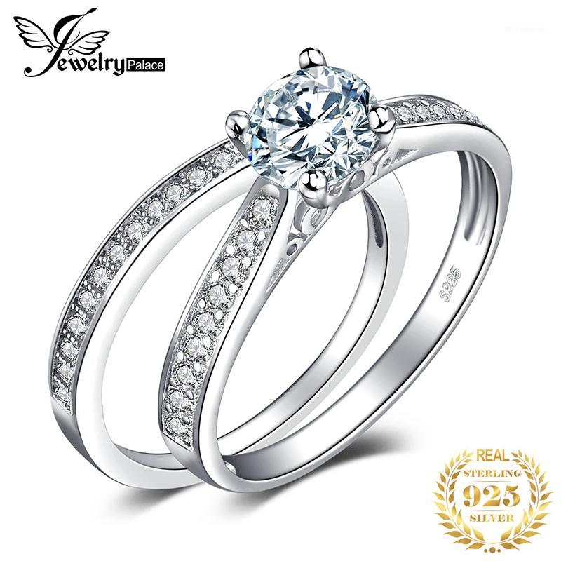 

JPalace CZ Engagement Ring Set 925 Sterling Silver Rings for Women Anniversary Wedding Rings Band Bridal Sets Silver 925 Jewelry1