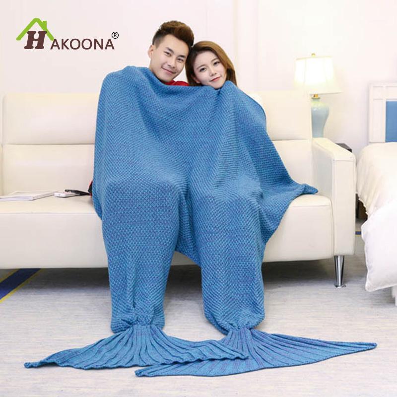 

Siamese Blanket For Couple Tail Knitted Thread Blankets Friends Gift  Throws1