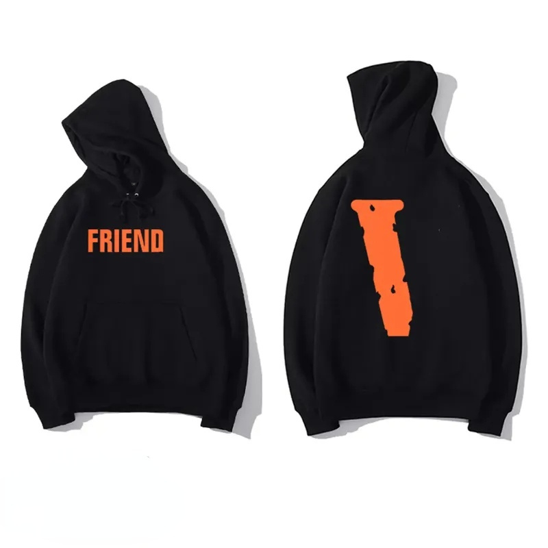 

22ss High-quality V Men's Hoodies & Sweatshirts high-end letter printing trend men and women with the same style couple hoodie, Black
