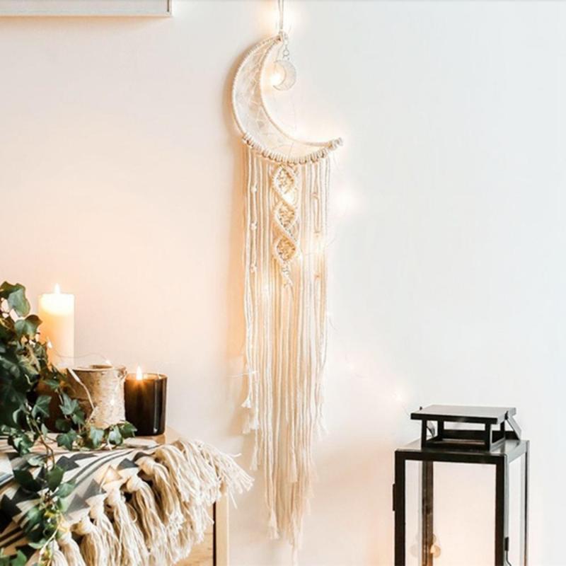 

3 Style Cotton Rope Wall Hanging Woven Knitted Tapestry Moon Star Wall Decor Home Decoration1