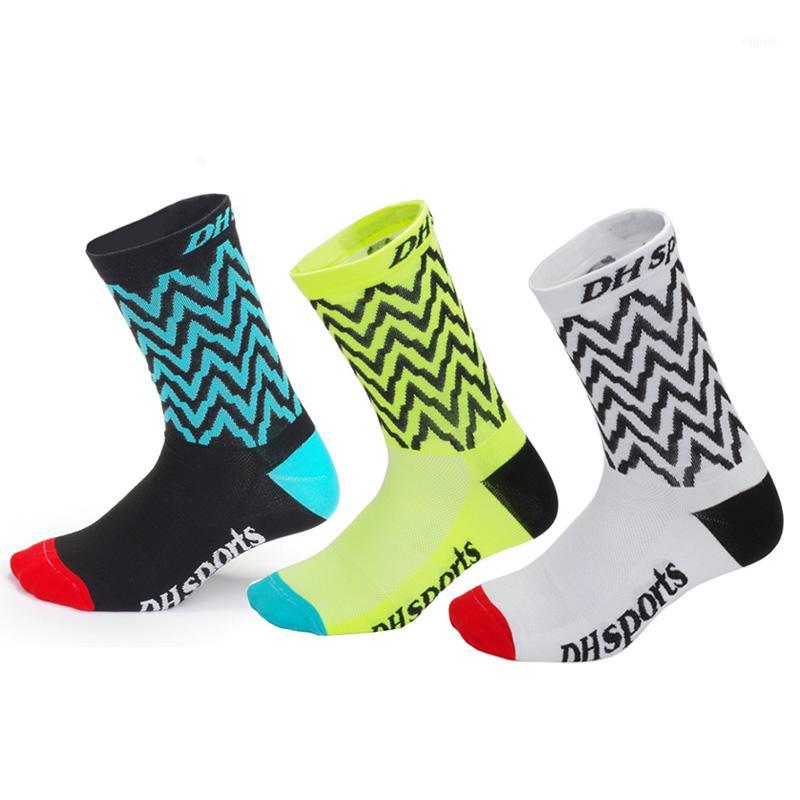 

Professional Cycling Socks Men Women Bicycle Outdoor Bike Riding Socks Brand Compression Hiking Basketball Running Sock1, Black blue