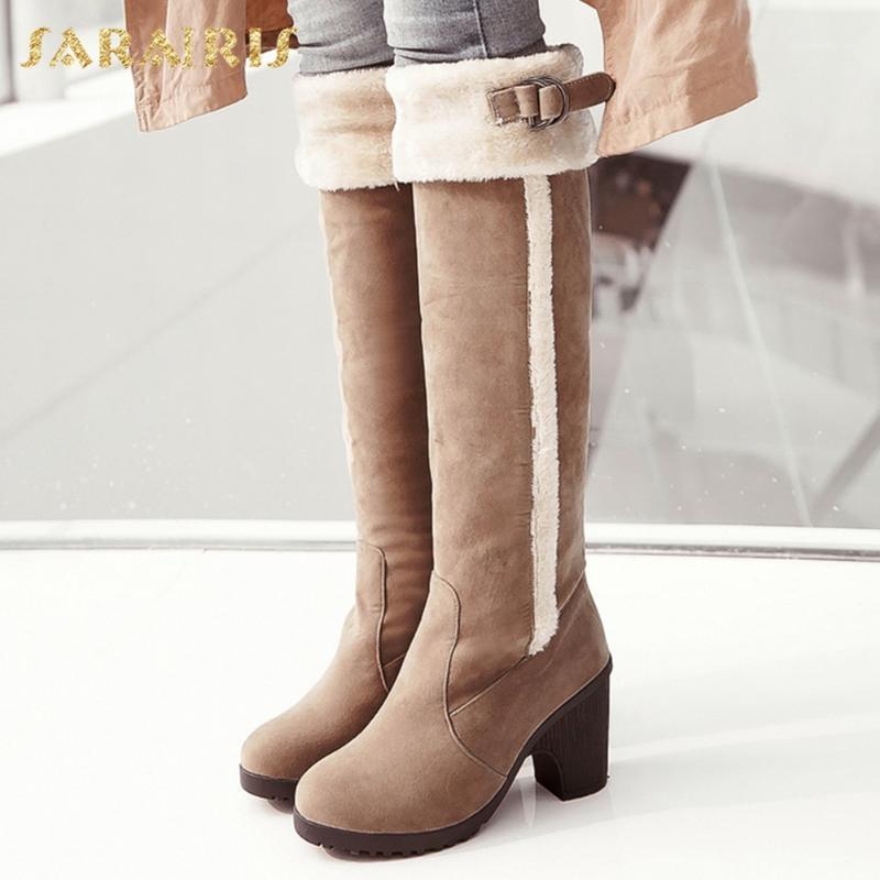 

Sarairis 2020 New Arrivals Comfy Warm Plush Winter Boots Women Shoes Buckle Platform Concise Elegant INS Dropship Boot Ladies1, Black