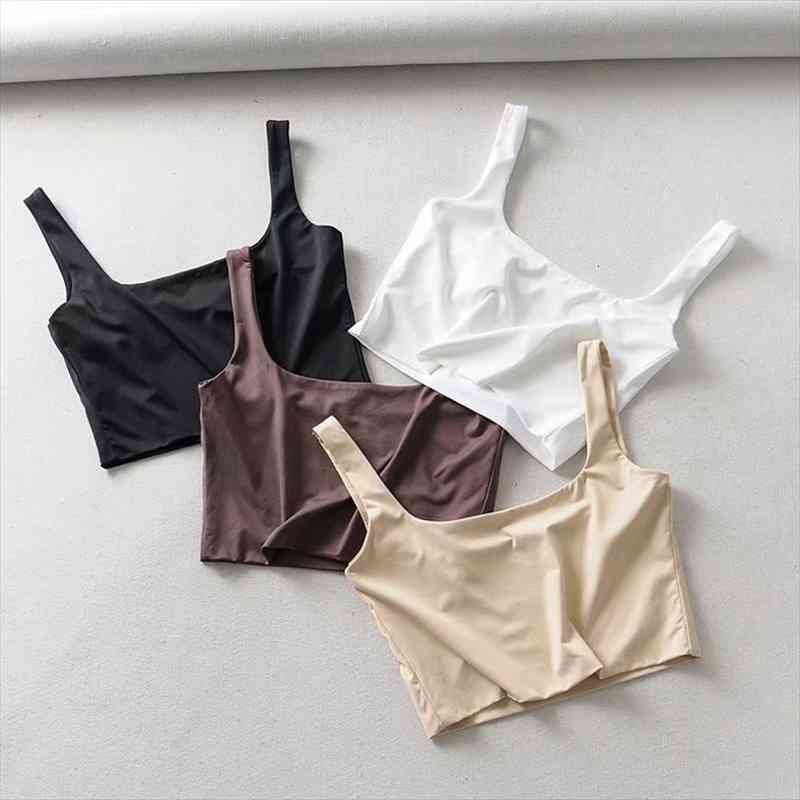 

Summer Fashion Women Sexy Sling Personalized Buckle Straps Crop Tops Tank Summer Casual Sleeveless Short Vest Clubwear, White