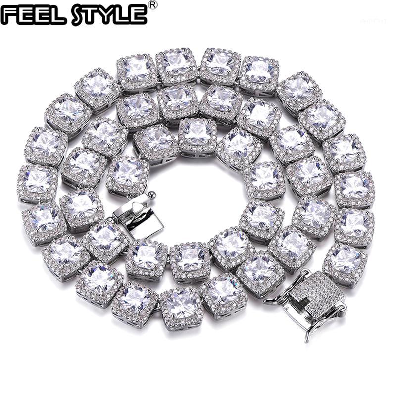 

10MM Bling Iced Out Cubic Zirconia Bracelet Necklace Geometric Square CZ Stone Tennis Chain For Men Hip Hop Women Jewelry1