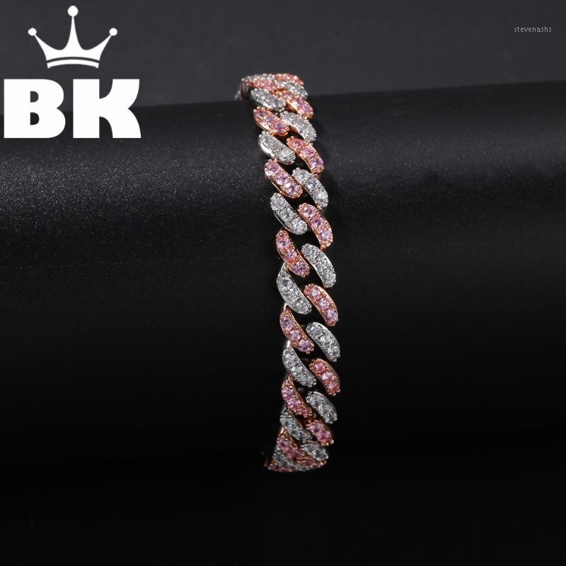 

Link, Chain Hip Hop Copper 9mm Micro Pave CZ Cuban Link Bracelet Cubic Zircon Mens Punk 7inch/8inch Miami Accept Custom Color1