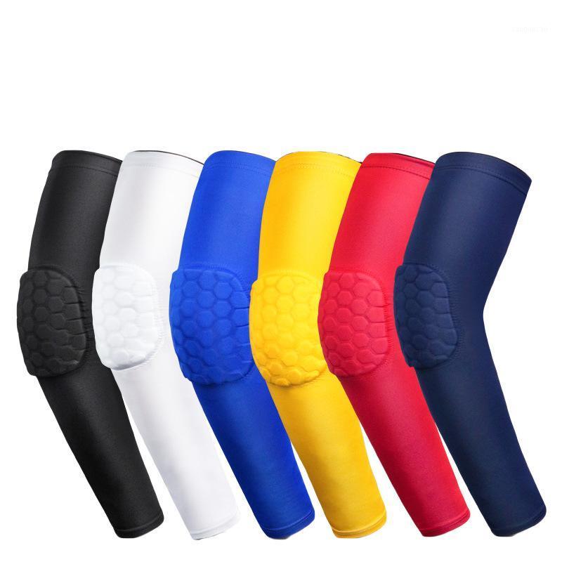 

Elastic Anti-collision Elbow Braces Honeycomb Arm Sleeve Elbow Brace Silicone Non-slip Sunscreen Sports Protective Gear Pad1, White