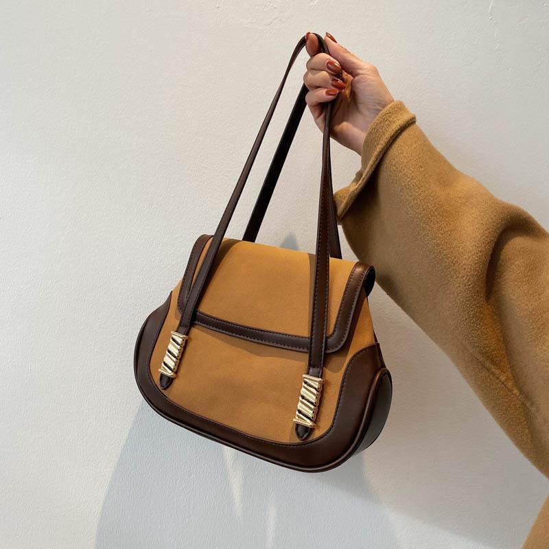 

Luxury Ladies Handbag 2021new Trendy High-quality Casual Shoulder Bag Wild Frosted Retro Small Square Bag Texture Female, Black