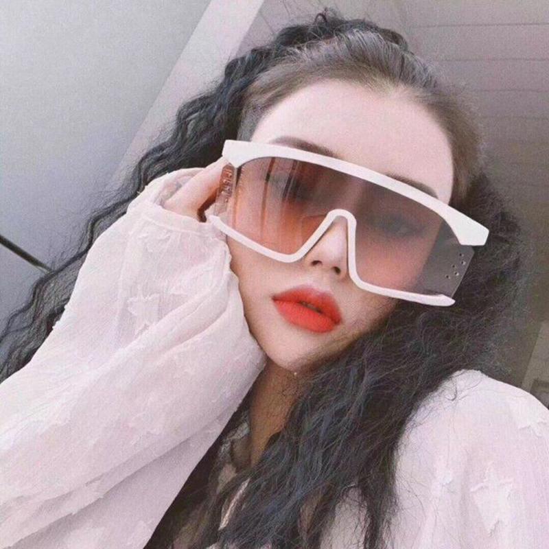 

Brand Designer Big Frame Oversized Sunglasses Women Square Sun Grasses Fashion One Piece Lens Eyewear Shades