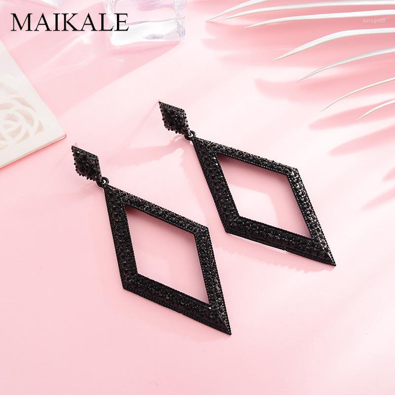 

Stud MAIKALE Vintage Geometric Big Earrings With Exaggerated Rhombus Pendant Crystal Rhinestone For Women Jewelry Gifts1