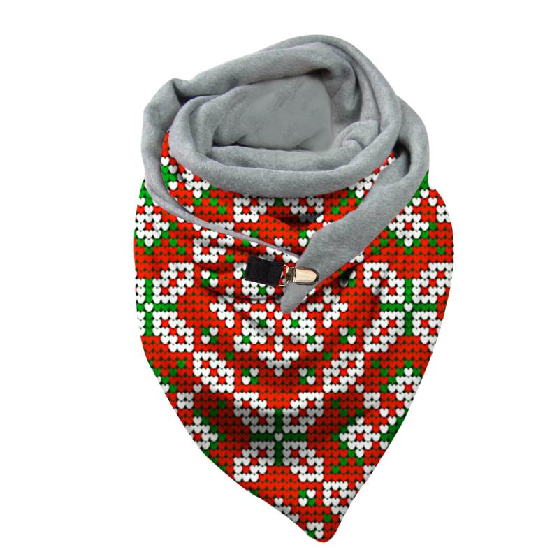 

Christmas Print Scarf For Women Fashion For Winter Women Paisley Print Button Soft Wrap Casual Warm Scarves Shawls Foulard Femme