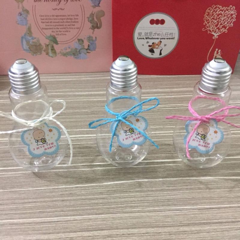 

Creative small bulbs plastic bottle beverage bottle small candy baby full moon gift box candy box baby shower boxes1