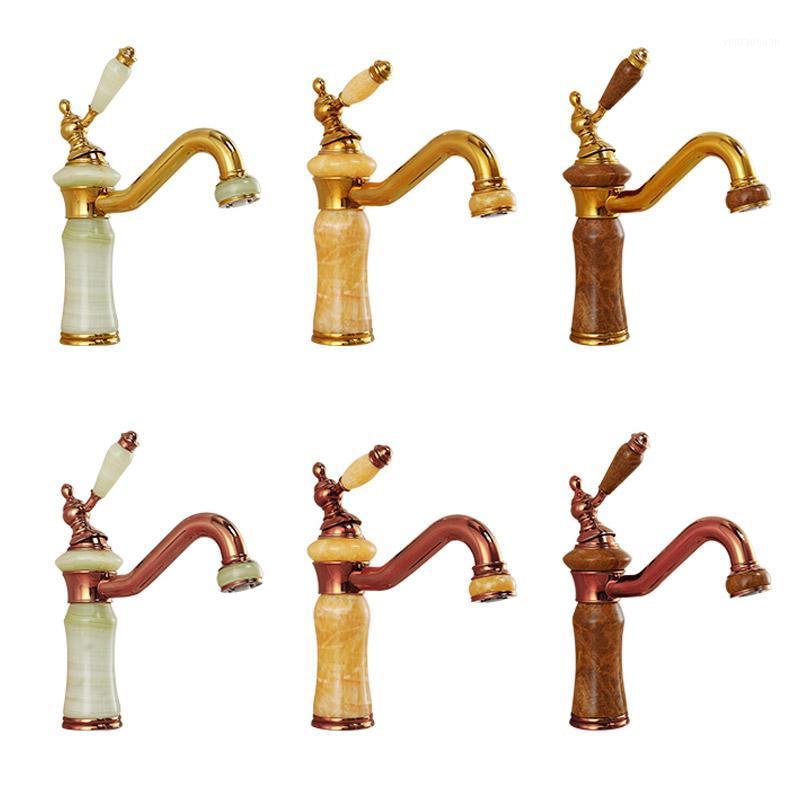 

European style hot and cold water jade basin faucet,washbasin antique marble basin mixer tap,bathrrom brass faucet,J142551