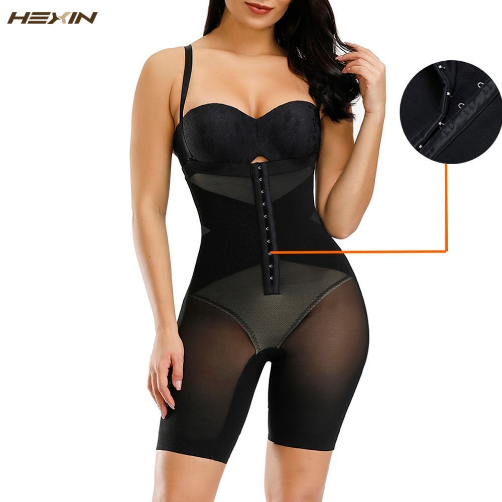 

HEXIN Full Body shaper Modeling ShapewearUnderbust Bodysuit Control Panties Butt Lifter Postpartum Recover Slimming Corset Y200706, Black;white