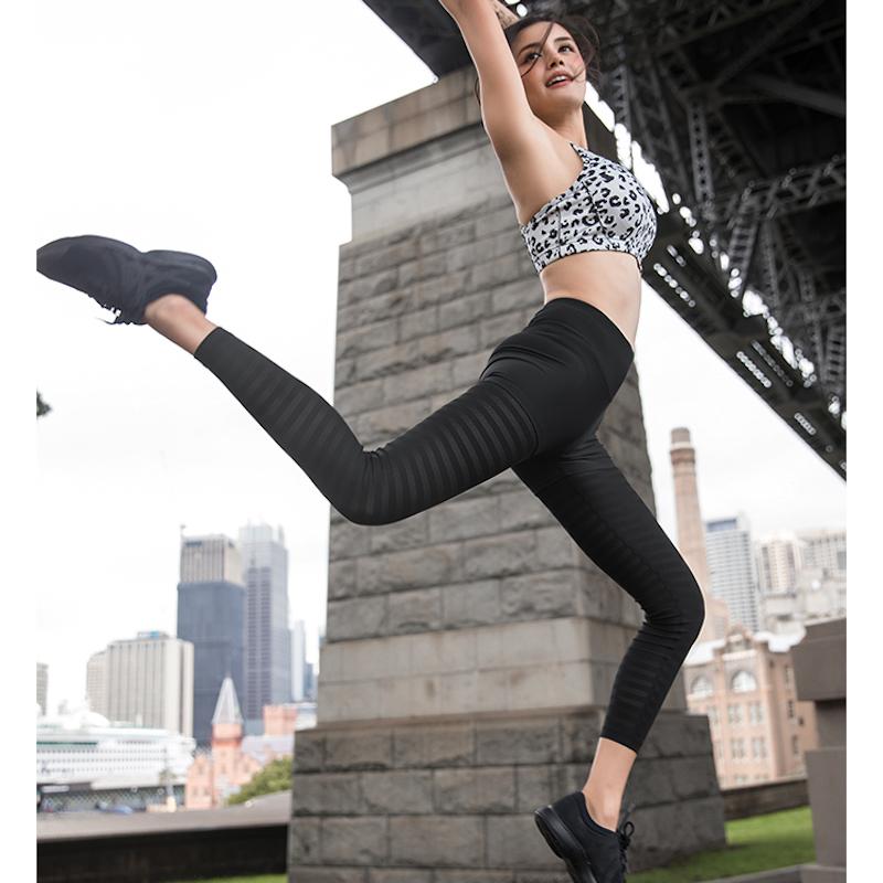 

U16045 Mesh Sport Leggings Women Athletic Yoga Leggings Workout Gym Pants Jogging Sports Running Sportswear Stretchy Activewear, Black