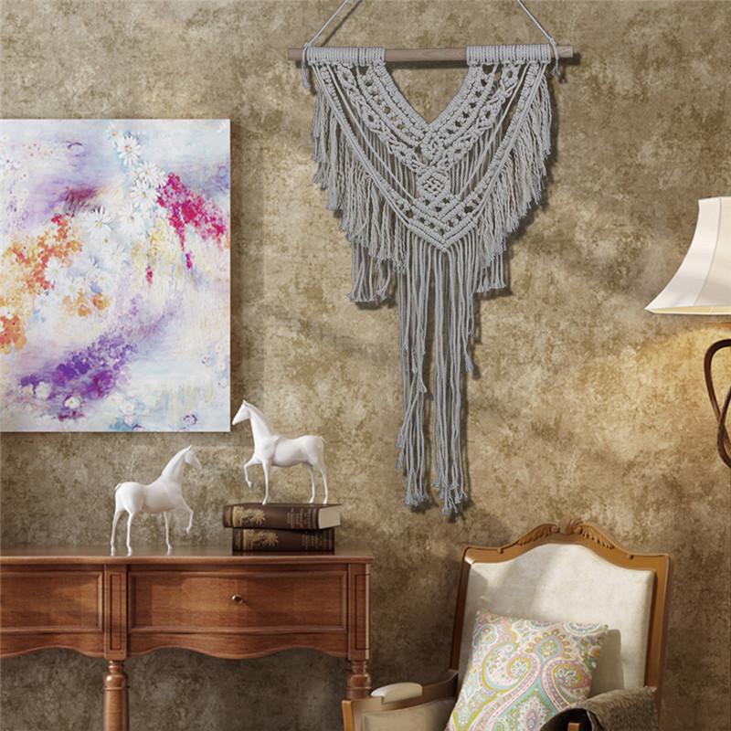 

Romantic Knitting Tapestry Bohemian Macrame Woven Wall Hanging Handmade Banner Home Wedding Decoration
