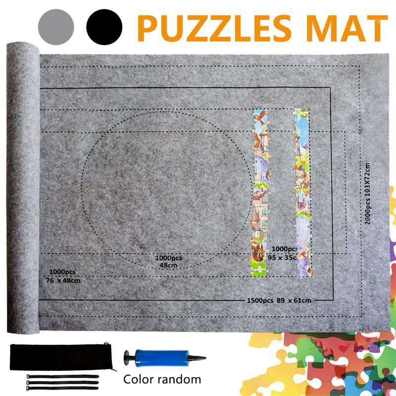 

Floor Mat for Puzzles Roll Eco-friendly Felt Mats Child Kid Bedroom Play Puzzles Blanket Home Portable Textile with Storage Bag1, Black