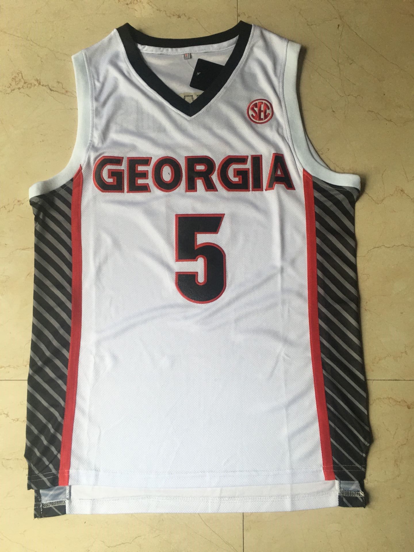 

Georgia Bulldogs Ncaa Basketball 5 Anthony Edwards College Jersey Team Red White Black Gray Stitched Men Shirts