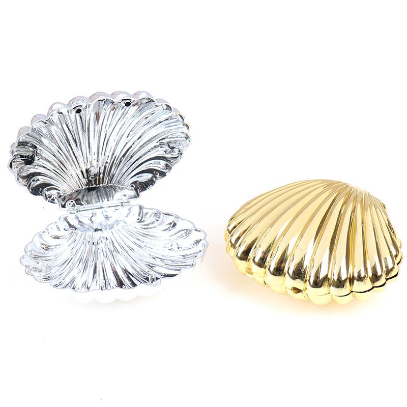 

1PCS Wedding Candy Gifts Plastic Shell Box Favor 10x8x5cm Party Creative Decoration Supplies Silver Gold