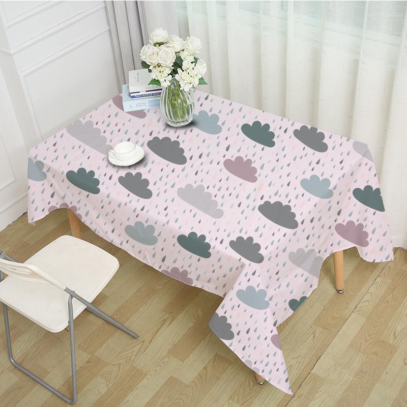 

Decorative Table Cloth Rectangular Party Banquet Outdoor Tablecloth Home Decor Table Cover Cartoon Rain Cloud Pattern MZ0032