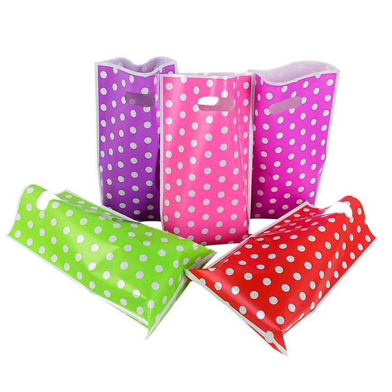 

10/20pcs Polka Dots Plastic Gift Bags Snack Cookies Candy Packaging Bag Baby Shower Happy Birthday Wedding Party Favors Supplies