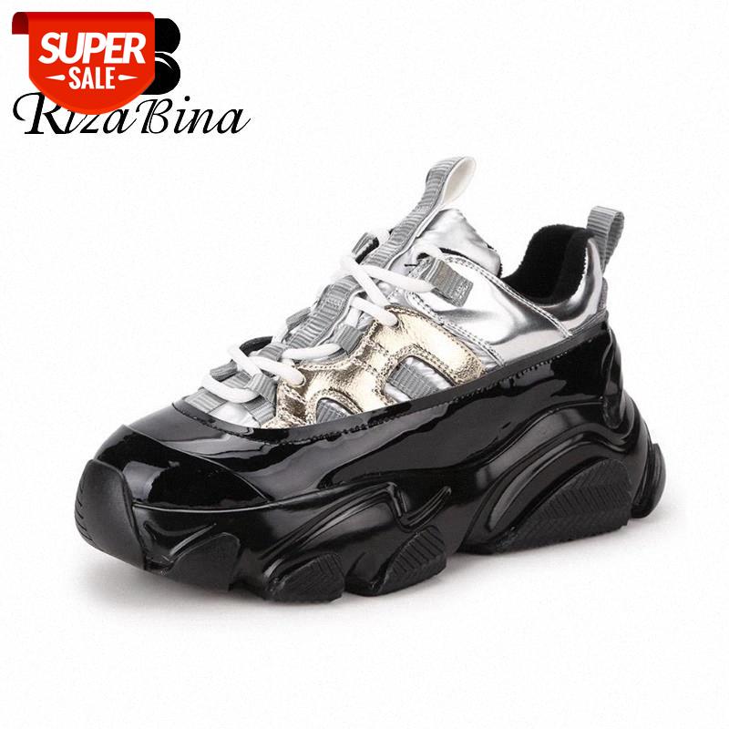 

RIZABINA Women Sneakers Mixed Color Fashion Platform High Heel Shoes Woman Cross Strap Casual Daily Lady Footwear Size 35-40 #oC18, Black