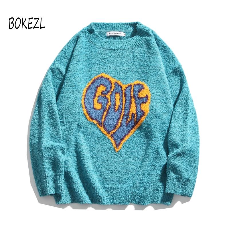 

New Men Women Round Neck Knitted Sweaters Hip Hop Loose Pullover Sweater Streetwear Male Autumn Winter Men's Clothing Long Shor, Long 2