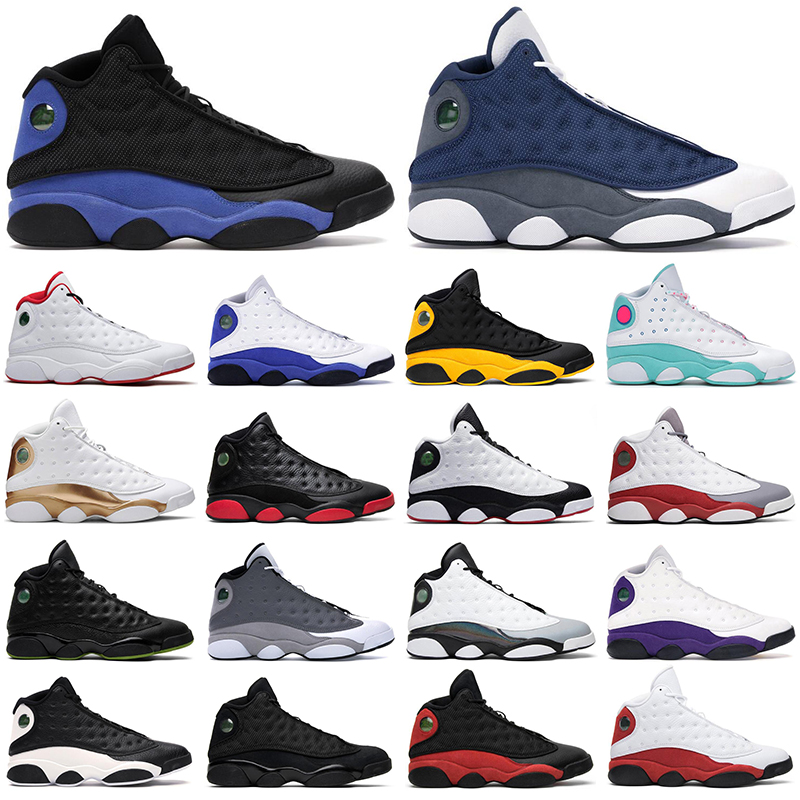 

2021 men basketball shoes 13s Black Hyper Royal 13 Red Flint Starfish Bred Court Purple Class of 2002 Soar Green mens women sneakers, Black cat