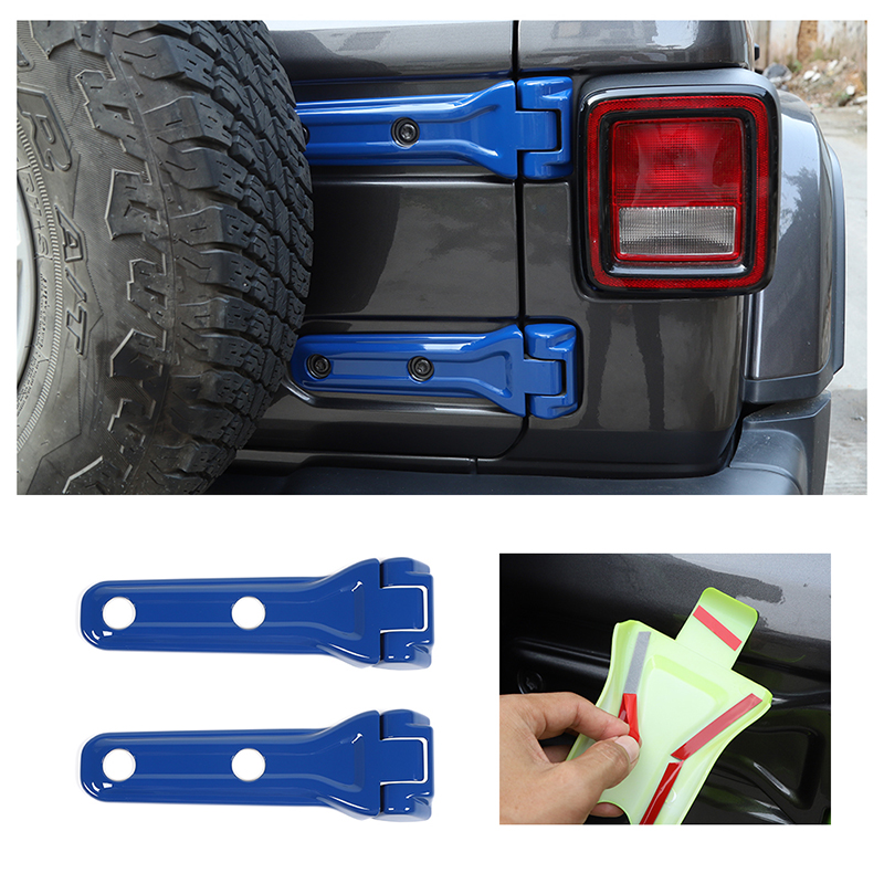 

ABS Tailgate Door Spare Tire Hinge Cover Trims Decoraion For Jeep Wrangler JL 2018 UP Blue