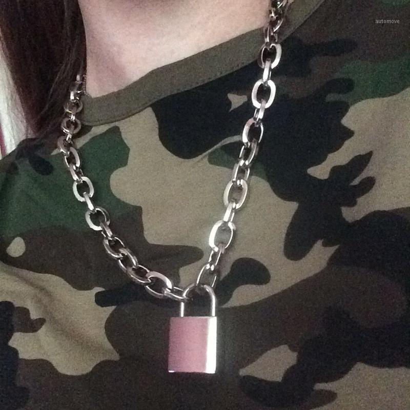 

Men Women Unisex Rock Peck 100% Handmade Chain Choker Metal Necklace Square Lock Lockable Collar Heavy Duty Choker Necklace1