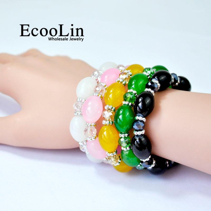 

5 Pcs/lot New Fashion Women's Crystal Gem Five Mixed Colors Women Rhinestone Bracelets & Bangles famale pulseira LR40981