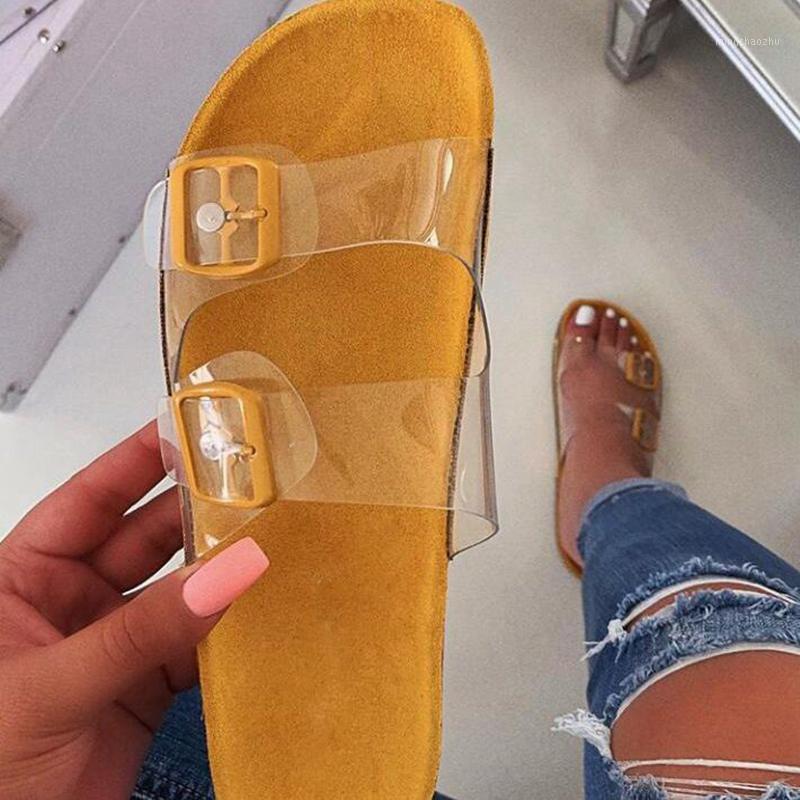 

Summer Women Flat Slippers Jelly Slides Transparent Strap Female Open Toe Causal Flip Flops Outdoor Ladies Beach Shoes1, Black