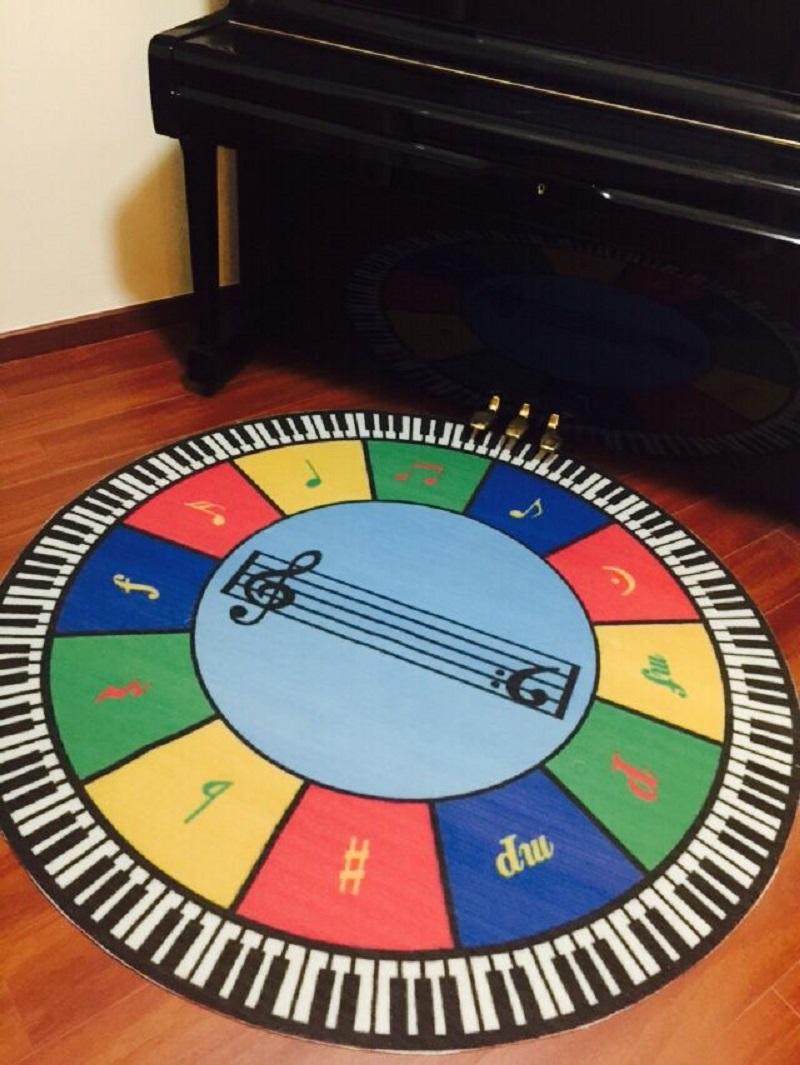 

Custom office yarn blanket piano design piano music notes chair mats for carpeted floors music classroom home deco round carpets, As picture