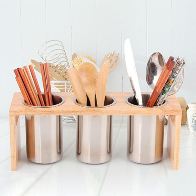 

Storage Cutlery Holder Flatware Organizer Tools Stainless Steel With Base Breathable Drain Durable Mildew Proof Chopsticks