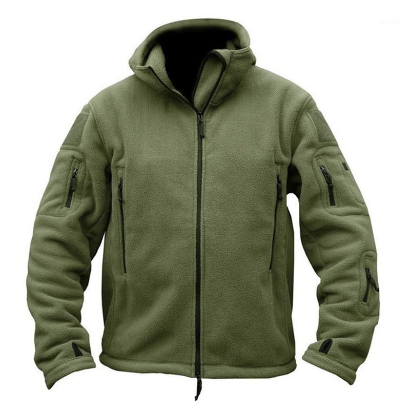 

Soft shell jacket Men Fleece Thermal hooded Tactics coat outdoor Multi-pocket camping Polar outerwear New Army clothing1, Black