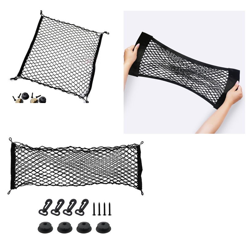 

For Toyota SUPRA Car Auto vehicle Black Rear Trunk Cargo Baggage Organizer Storage Nylon Stowing Vertical Plain Net