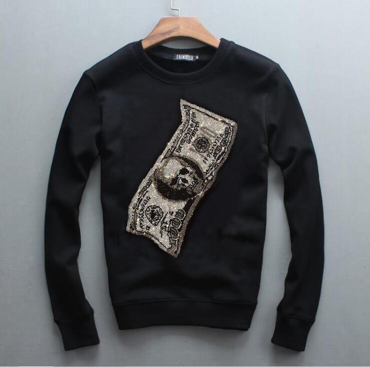

Hot sale Diamond stone hoody for Man Hot drill winter black Men Street wear man Sweatshirt