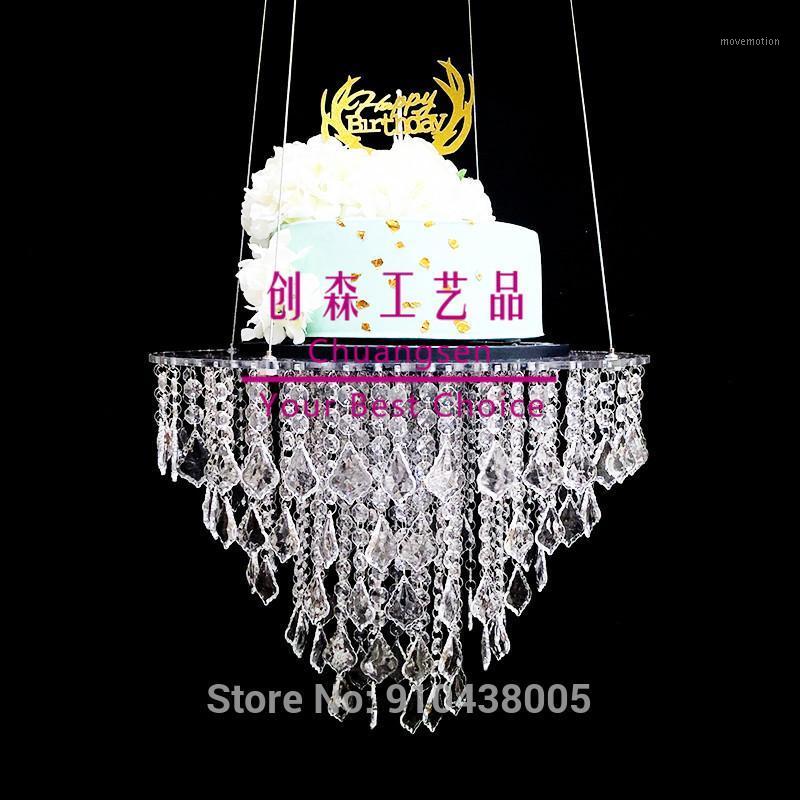 

Beijing new style luxurious 60cm big cake stand round acrylic crystal wedding cake stand for wedding , bling hanging holder1