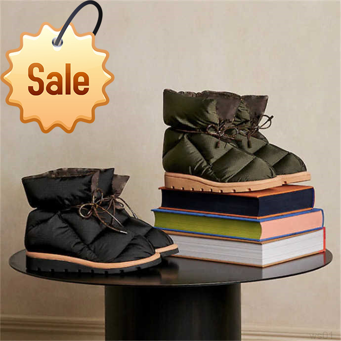 

Women Designer PILLOW Comfort Ankle Boots Lady Fashion Soft Down Flat Shoes Waterproof Nylon Upper Winter Outdoor Snowfield Boot With Box, Don't buy it