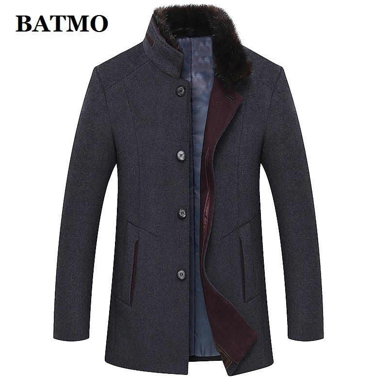 BATMO new arrival winter high quality wool casual trench coat men,men's thicked wool jackets plus-size M-6XL 1658 201120Z